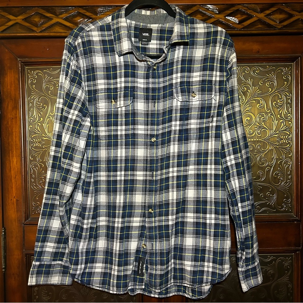 Vans Men's Blue Plaid Shirt